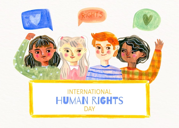Ręcznie Rysowane Międzynarodowy Dzień Praw Człowieka