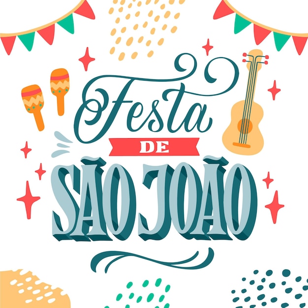 Ręcznie Rysowane Napis Festa De Sao Joao
