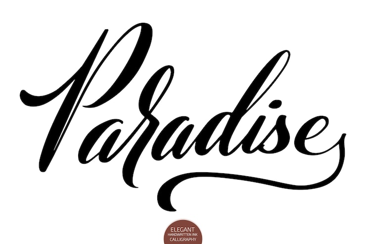 Bezpłatny plik Wektor ręcznie rysowane napis paradise