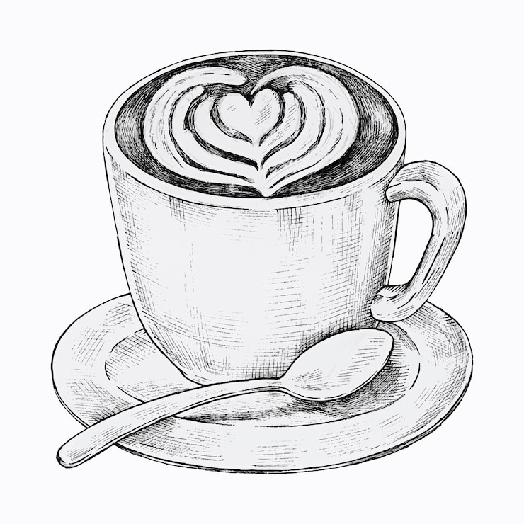 Bezpłatny plik Wektor ręcznie rysowane napój latte art