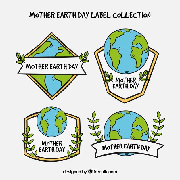 Ręcznie Rysowane Odznaki Ziemi