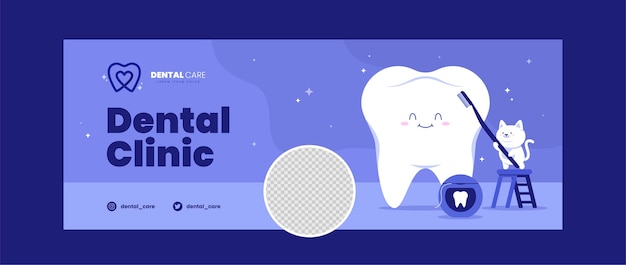 Ręcznie Rysowane Okładka Kliniki Dentystycznej Na Facebooku