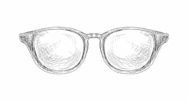 Bezpłatny wektor ręcznie rysowane okulary hipster ilustracji wektorowych