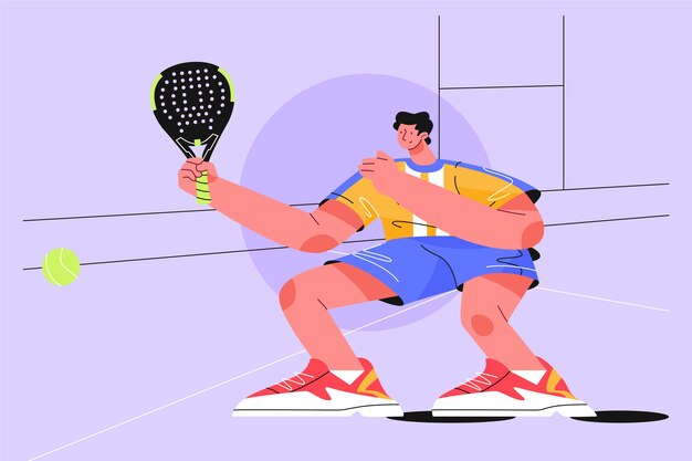 Ręcznie rysowane osoba grająca w padel ilustracja