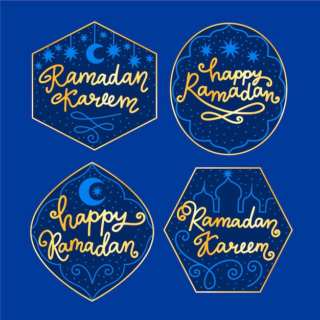 Ręcznie Rysowane Pakiet Etykiet Ramadan