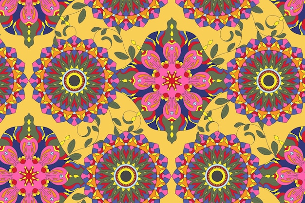 Bezpłatny wektor ręcznie rysowane perski wzór dywanu