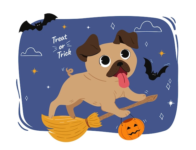 Bezpłatny wektor ręcznie rysowane pies halloween