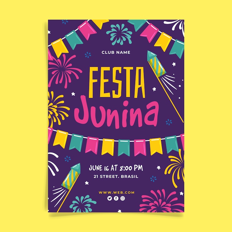 Bezpłatny plik Wektor ręcznie rysowane plakat festa junina