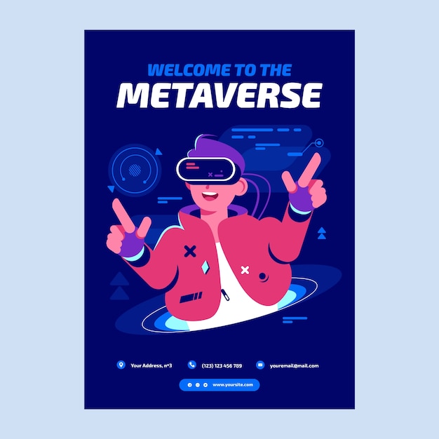 Ręcznie Rysowane Plakat Koncepcyjny Metaverse