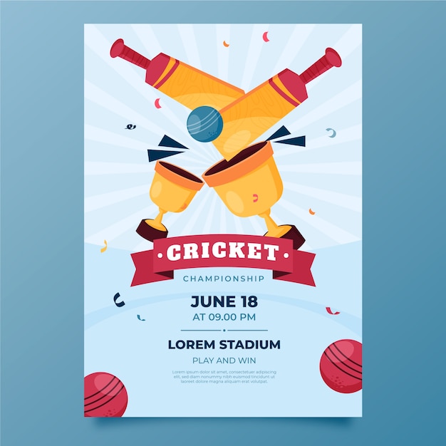 Ręcznie rysowane plakat krykieta ipl