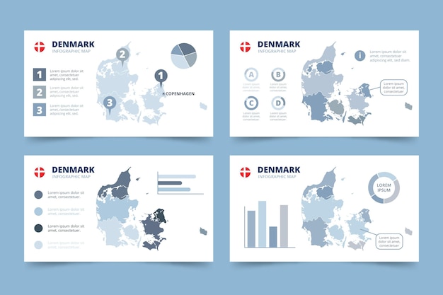 Bezpłatny wektor ręcznie rysowane plansza mapa danii