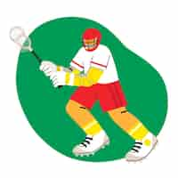 Bezpłatny wektor ręcznie rysowane płaska ilustracja lacrosse