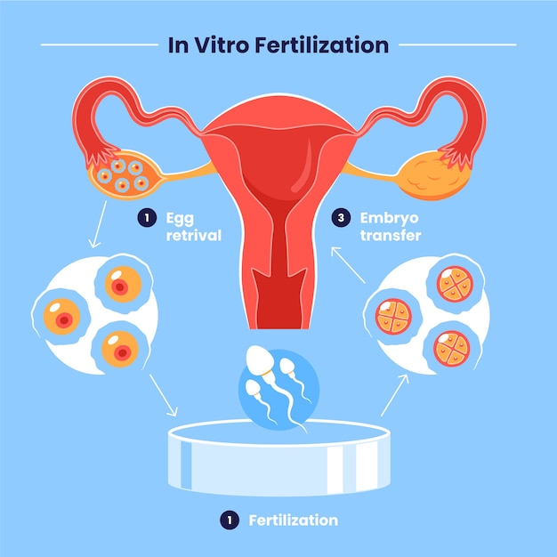 Bezpłatny wektor ręcznie rysowane płaska infografika ivf