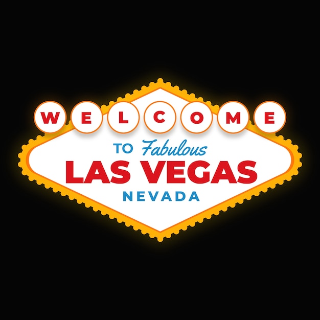 Ręcznie Rysowane Płaska Konstrukcja Znak Las Vegas