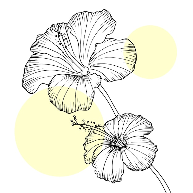 Ręcznie rysowane płaska prosta konstrukcja kwiatowa