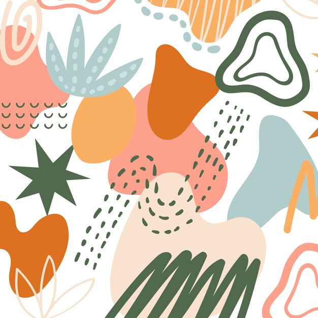 Ręcznie rysowane płaski abstrakcyjny wzór doodle