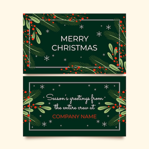Ręcznie Rysowane Płaski Biznesowy Szablon Kartek świątecznych