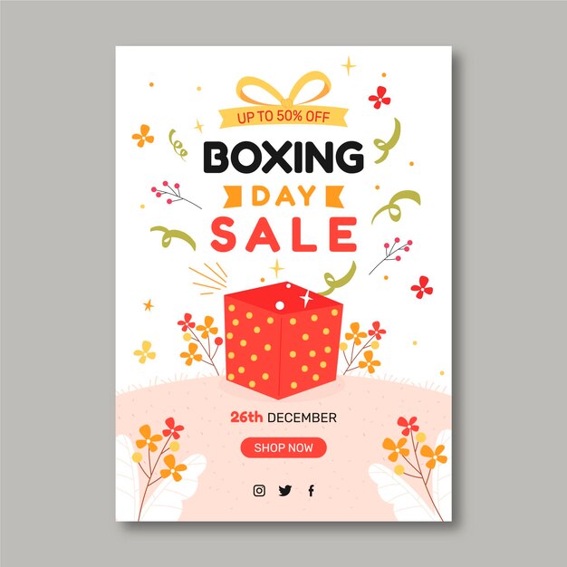 Ręcznie rysowane płaski pionowy boks sprzedaż plakat szablon