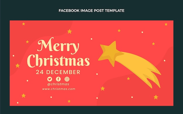 Bezpłatny wektor ręcznie rysowane płaski świąteczny szablon postu w mediach społecznościowych