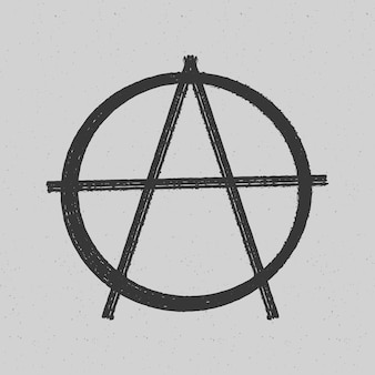 Ręcznie rysowane płaski symbol anarchii