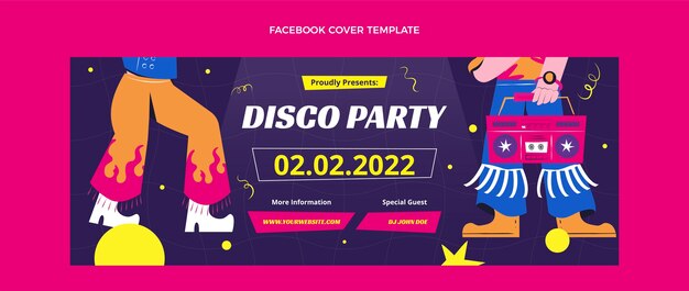 Bezpłatny wektor ręcznie rysowane płaski szablon disco party