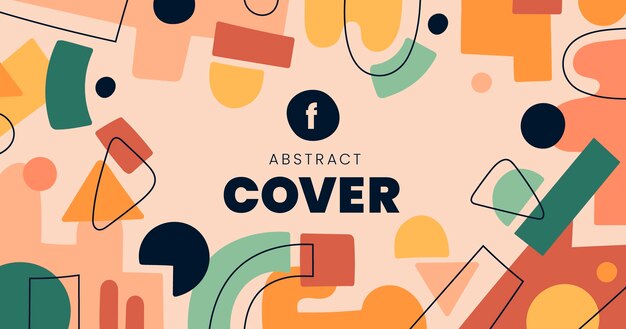 Ręcznie rysowane płaskie abstrakcyjne kształty post na facebooku