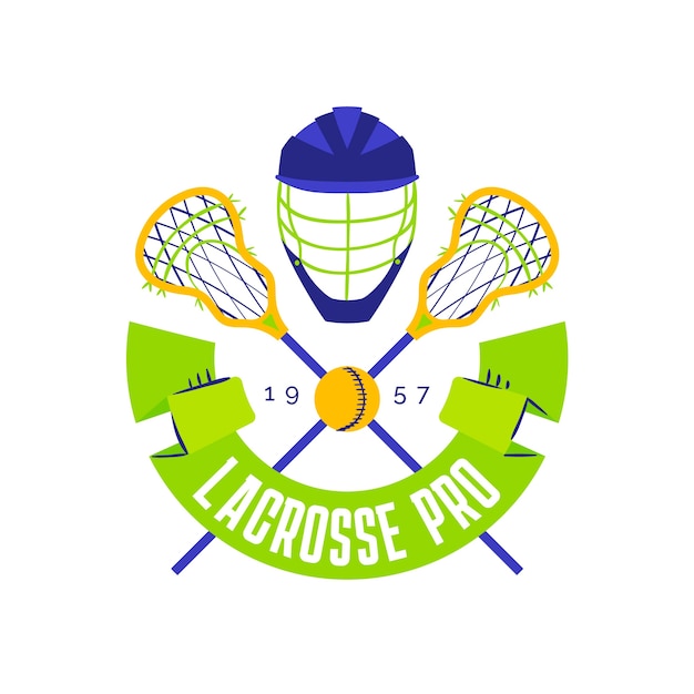 Bezpłatny wektor ręcznie rysowane płaskie logo lacrosse