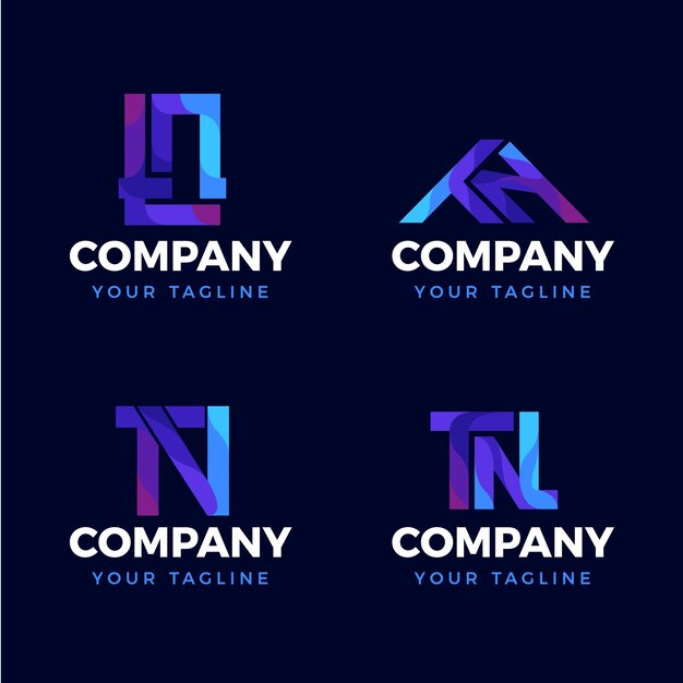 Ręcznie rysowane płaskie logo nf lub fn