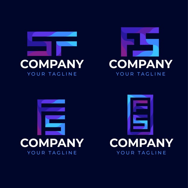 Ręcznie rysowane płaskie logo sf lub fs