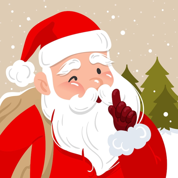 Bezpłatny plik Wektor ręcznie rysowane płaskie tajne santa ilustracja