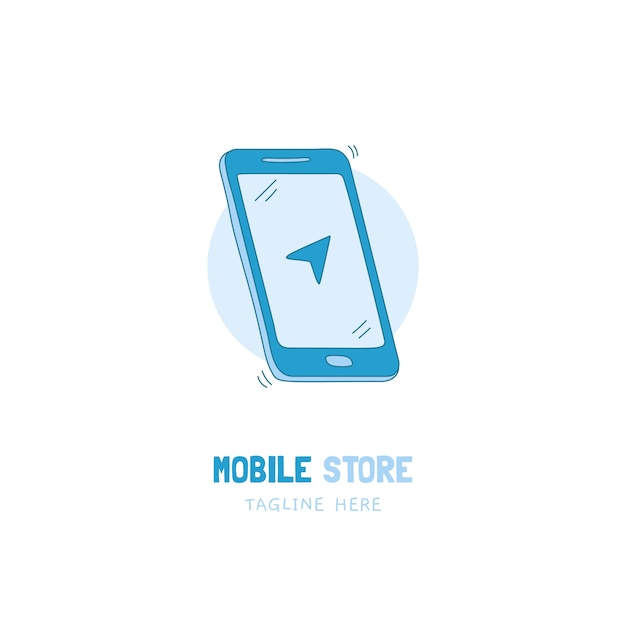 Ręcznie rysowane projekt logo sklepu mobilnego