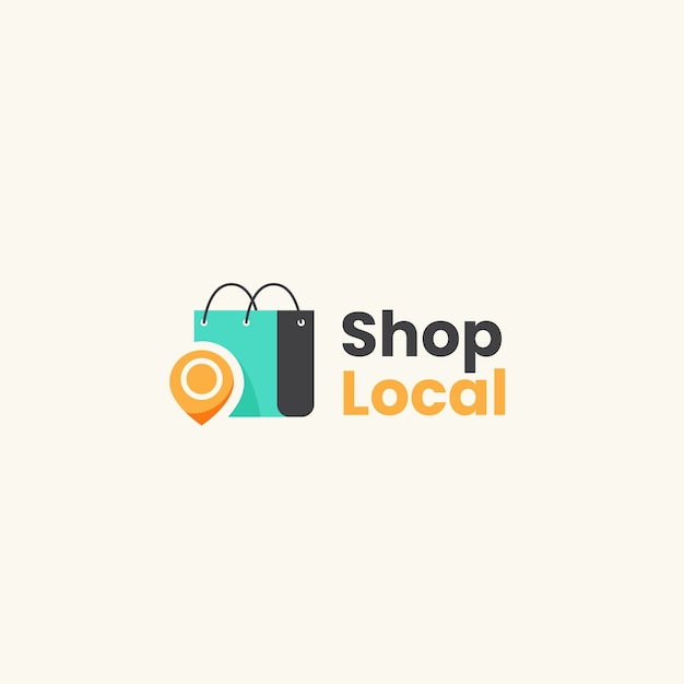 Bezpłatny wektor ręcznie rysowane projekt lokalnego logo sklepu