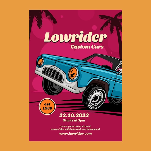 Ręcznie Rysowane Projekt Plakatu Lowrider