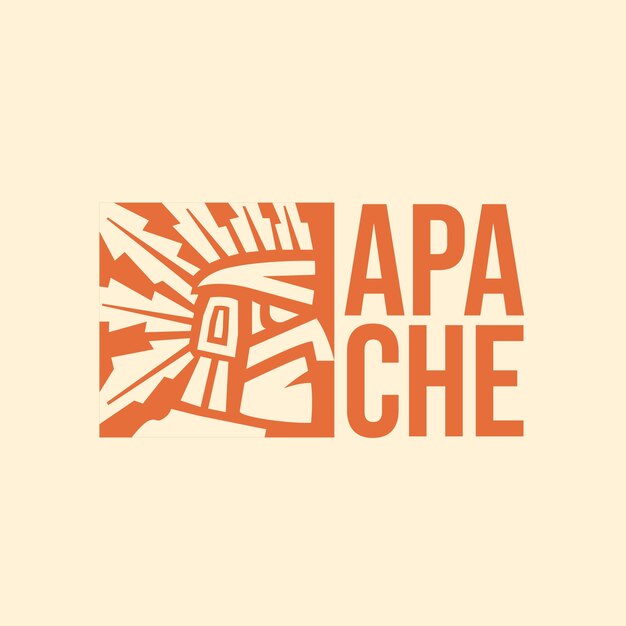 Bezpłatny wektor ręcznie rysowane projektowanie logo apache