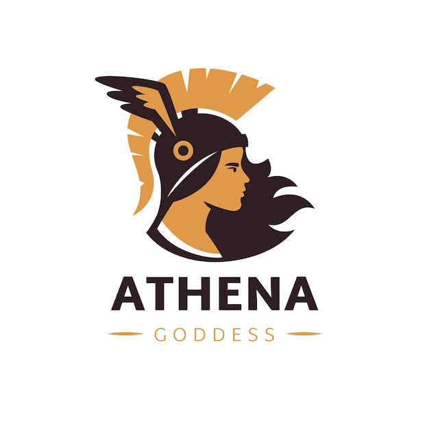 Bezpłatny wektor ręcznie rysowane projektowanie logo athena