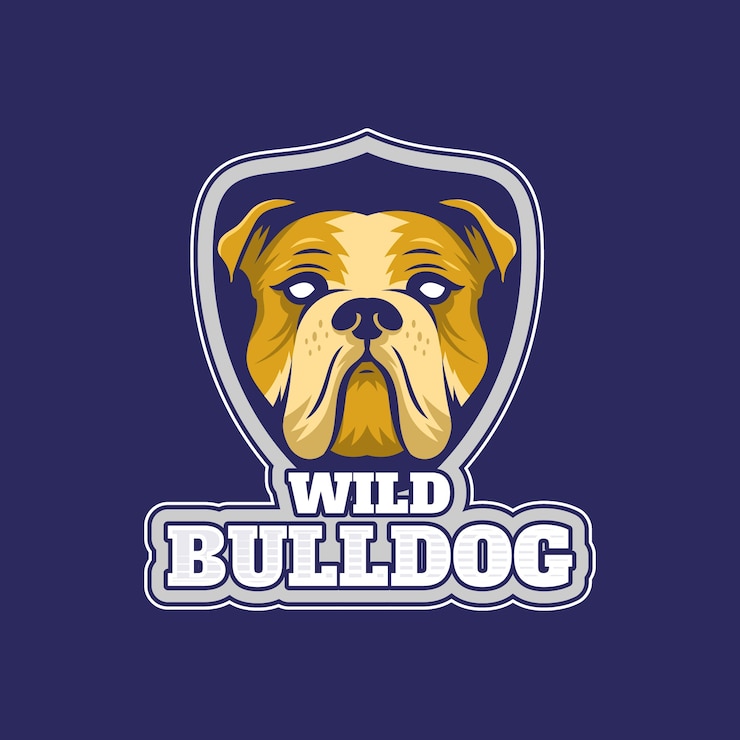 Bezpłatny plik Wektor ręcznie rysowane projektowanie logo buldoga