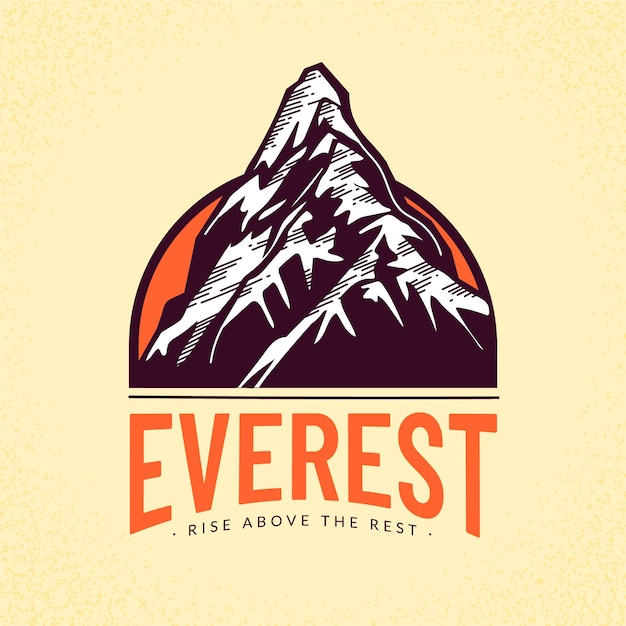 Bezpłatny wektor ręcznie rysowane projektowanie logo everest