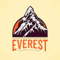 Bezpłatny wektor ręcznie rysowane projektowanie logo everest