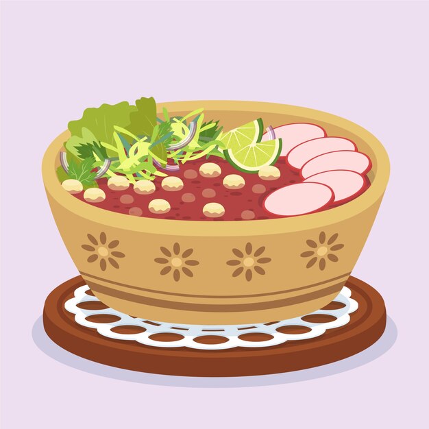 Ręcznie rysowane pyszna ilustracja pozole