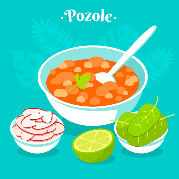 Bezpłatny wektor ręcznie rysowane pyszna ilustracja pozole