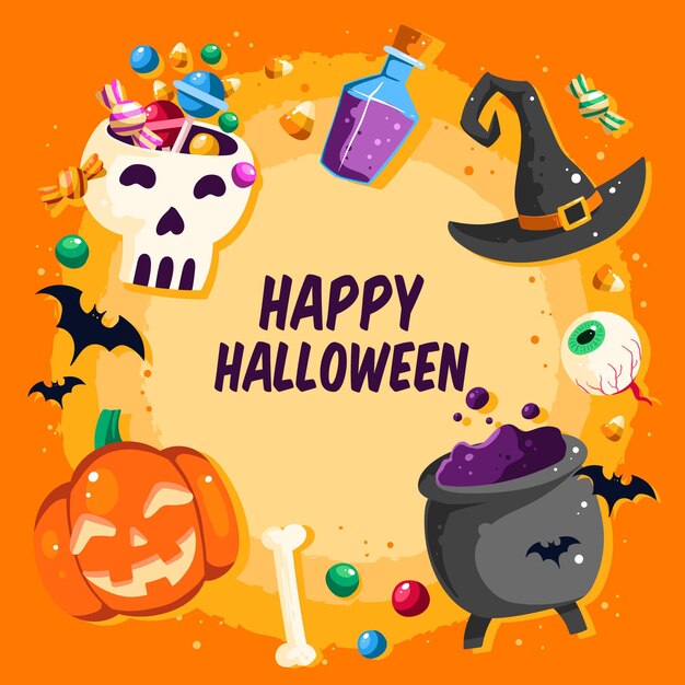 Ręcznie rysowane ramki halloween