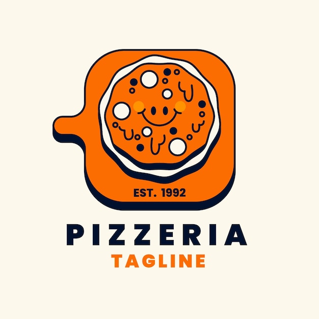 Bezpłatny wektor ręcznie rysowane rocznika logo pizzerii