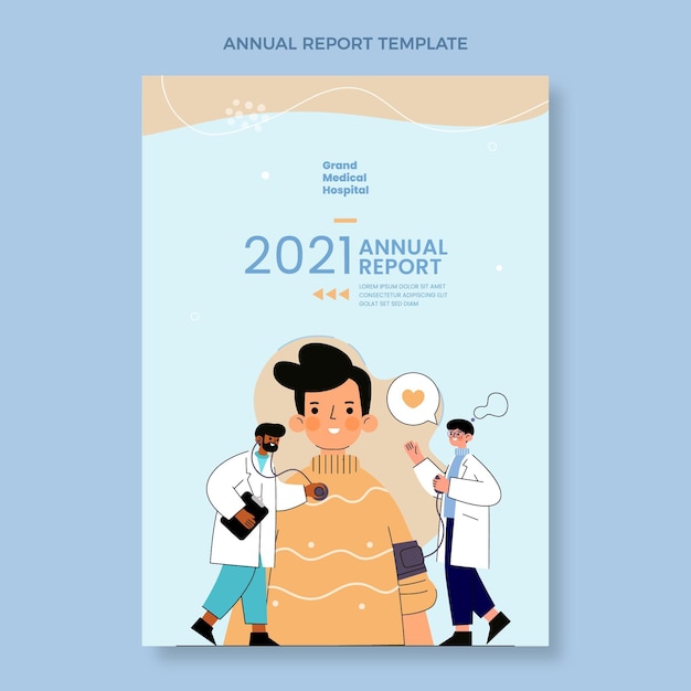 Ręcznie rysowane roczny raport medyczny
