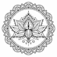 Bezpłatny wektor ręcznie rysowane rysunek kwiat lotosu mandali