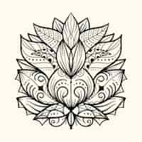 Bezpłatny wektor ręcznie rysowane rysunek kwiat lotosu mandali