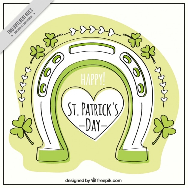 Ręcznie Rysowane Saint Patrick Dzień Podkowy Tle