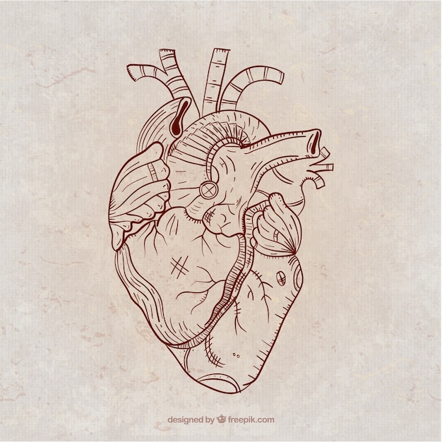 Ręcznie rysowane serce steampunk