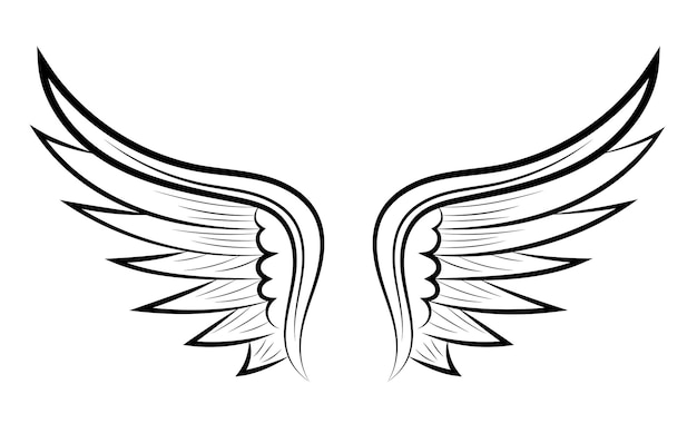 Bezpłatny wektor ręcznie rysowane skrzydła 2