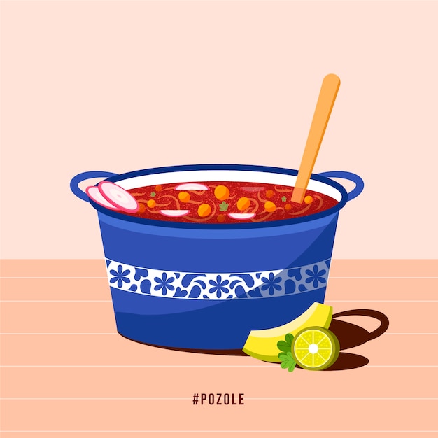 Ręcznie rysowane smaczna ilustracja pozole