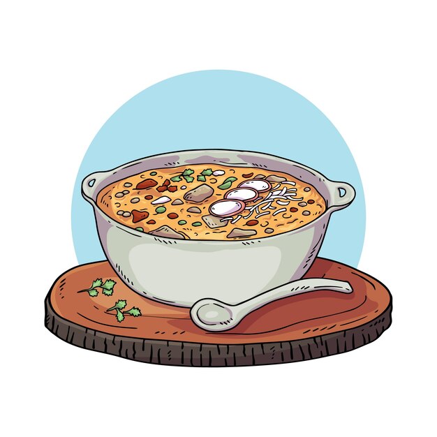 Ręcznie rysowane smaczna ilustracja pozole